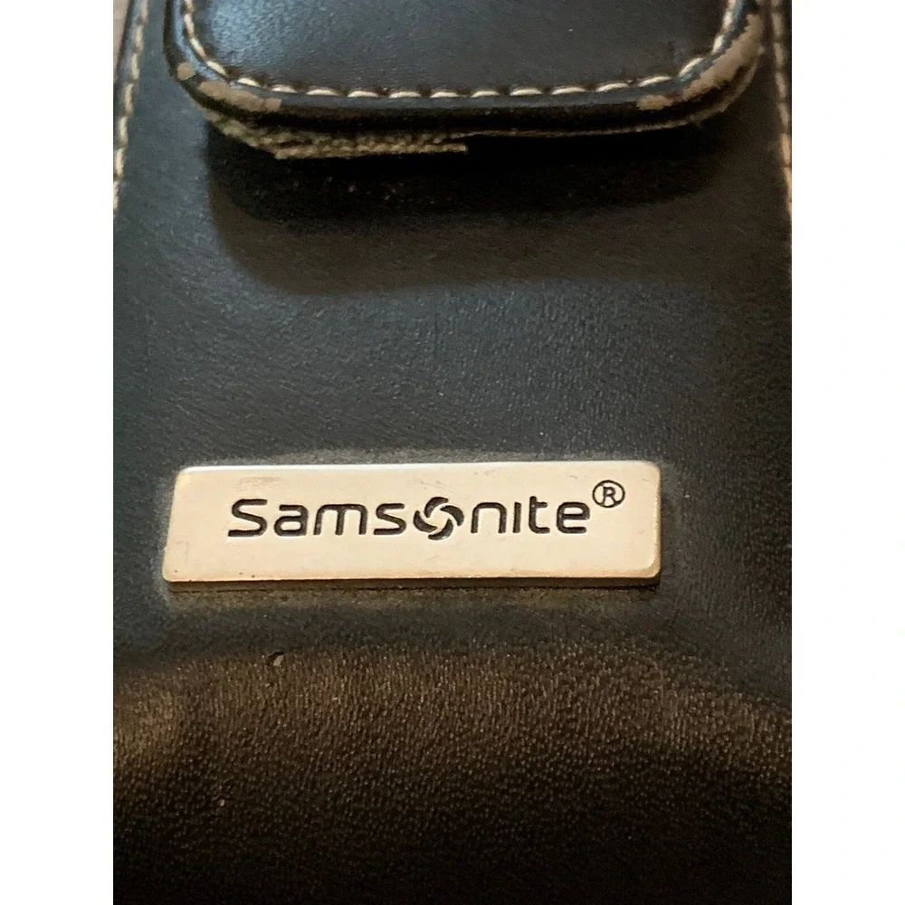Samsonite Flip Phone Case Black Snap Closure Vintage Belt Clip On EUC